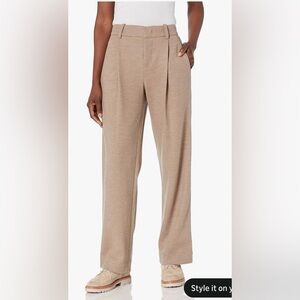 Vince. 100% wool pleated tan dress pants wide,leg 8